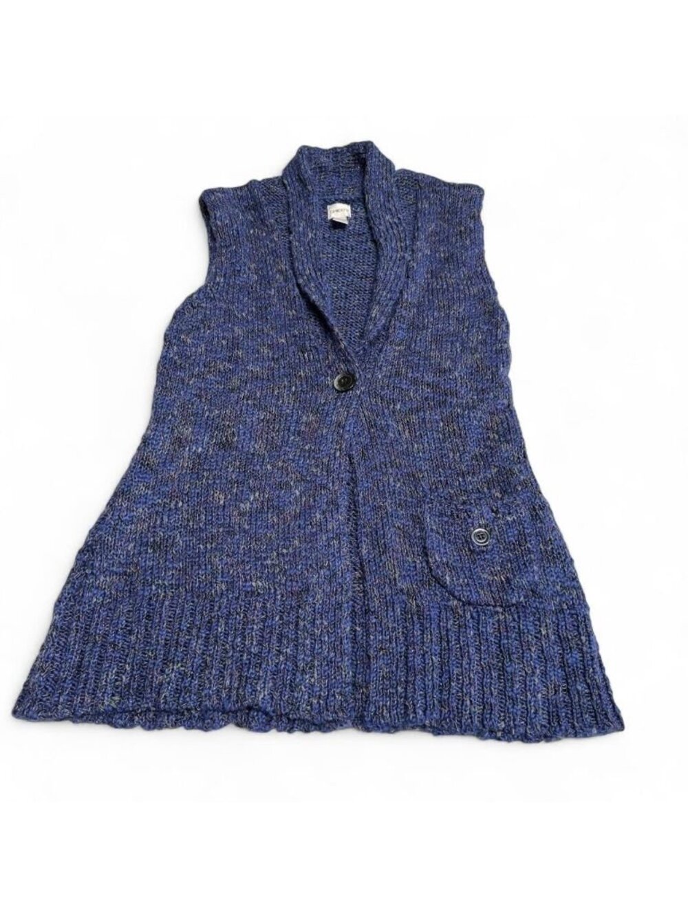 Chico's Chunky Knit Cardigan Sweater Vest Women's 3 (XL) Preppy Fall Winter Cozy
